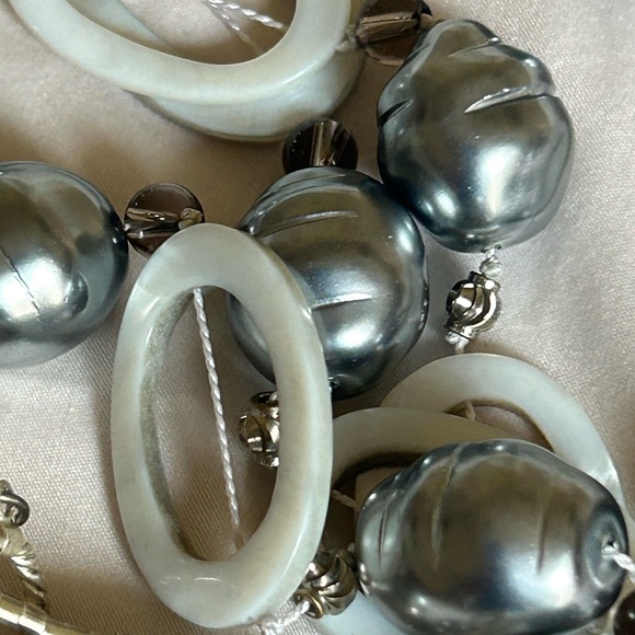 Long Grey Pearl String Necklace - Handmade! - Picture 5 of 15